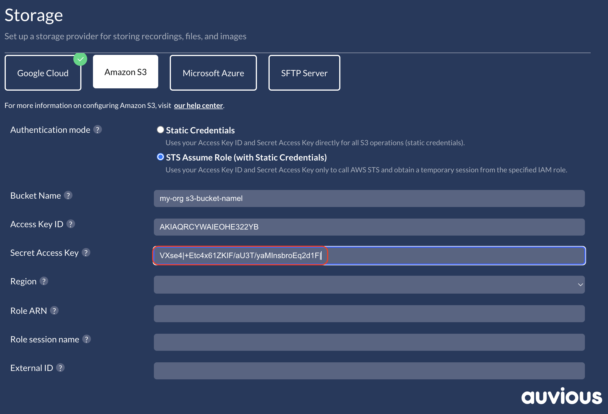 STS Secret Access Key