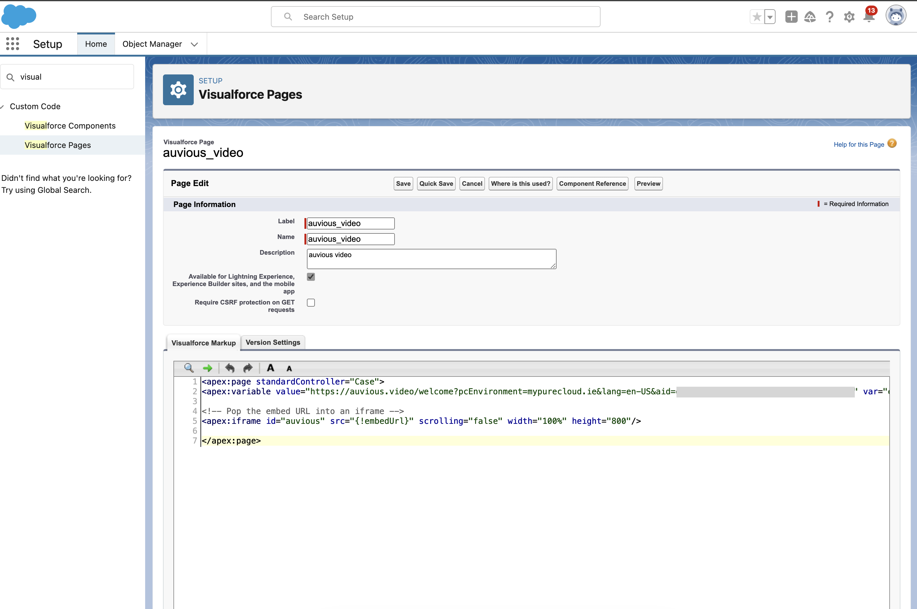 visualforce page